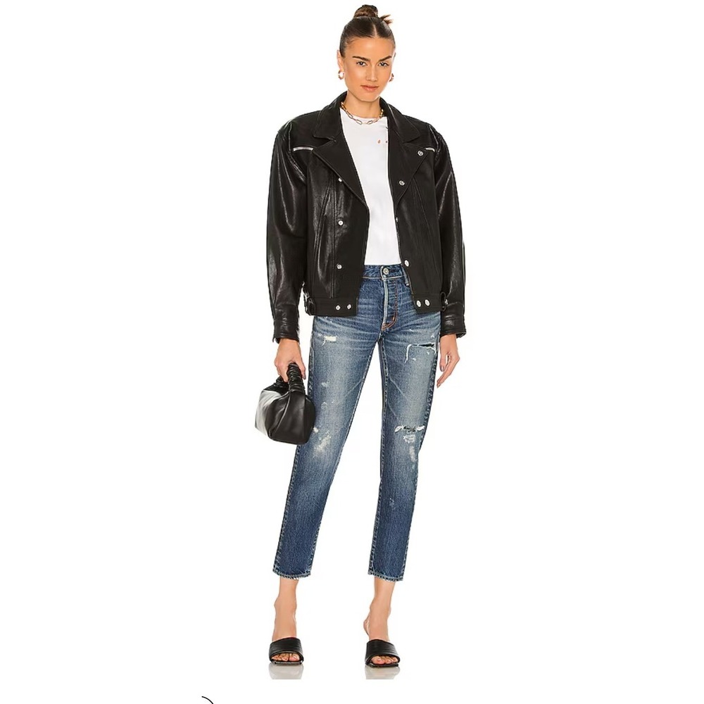 Moussy Vintage Jamestown Tapered Jeans Womens 30 Distressed Japan Denim